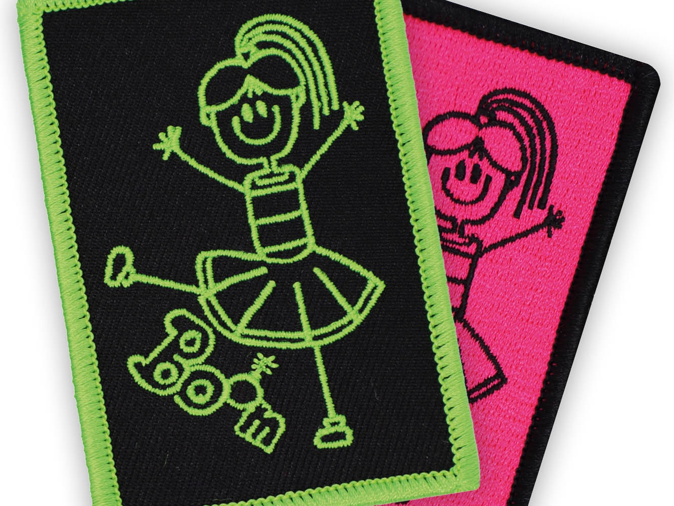 1A Patch Aufnäher mit Neonfarben und Strasssteinen