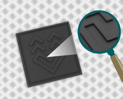 Eckiger Rubber Patch Aufnäher PVC schwarz Ton in Ton Firmen