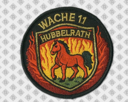 Aufnäher Patch gestickt mit Kettelrand rund und Metallicgarn
