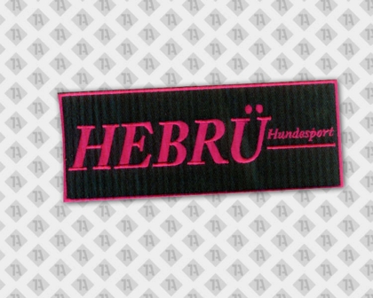 Gestickter Aufnäher Patch mit Stickrand schwarz pink Hundesport