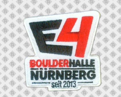 Gestickter Patch Aufnäher Badge Abzeichen mit gesticktem Rand Boulderhalle Vereine