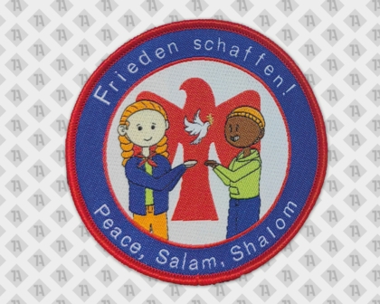 Patch Aufnäher gewebt Kettelrand rund