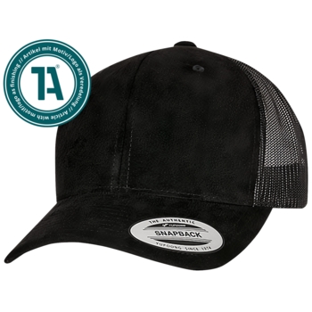 FLEXFIT Cap Suede Leather Trucker Black/Schwarz - Bild 1