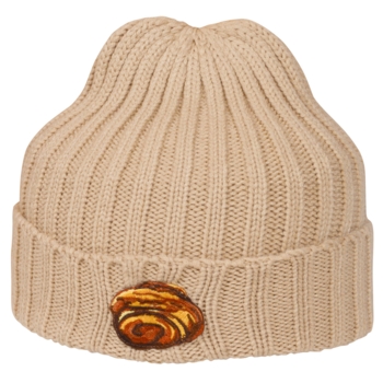 Atlantis Shore Beanie, Beige / Beige, mit gesticktem Aufnäher Franzbrötchen - Bild 1
