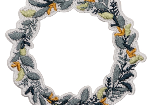 Aufnäher / Patch, gestickt, Blumenkranz - Bild 1