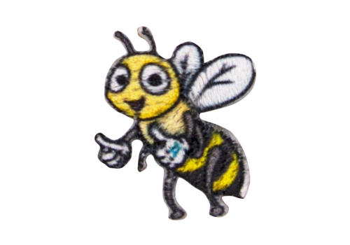 Aufnäher / Patch, gestickt+, Fleißbiene, 18mm winzig - Bild 1