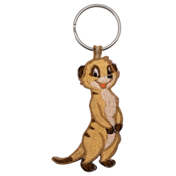 Schlüsselanhänger, gestickt, Erdmännchen - Bild 1