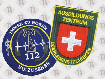 1A Aufnäher Patch für Rettungsdienste gestickt gewebt gedruckt PVC mit Klett Kettelrand