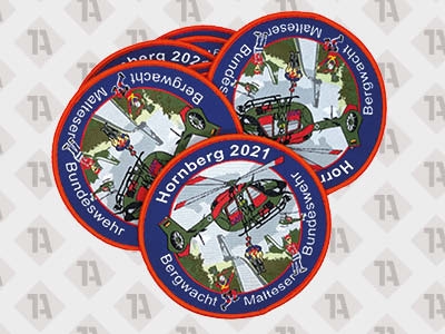 1A Aufnäher Patch für Rettungsdienste für die Bergwacht mit Hubschrauber