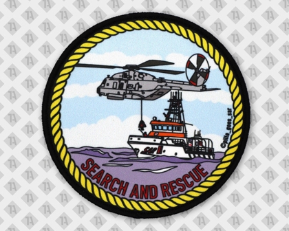 Runder Patch Aufnäher gedruckt mit Kettelrand Bundeswehr Search and Rescue