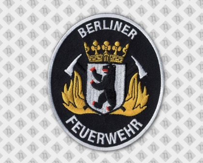 Gestickte ovaler Patch Aufnäher mit gesticktem Rand Berlin Feuerwehr