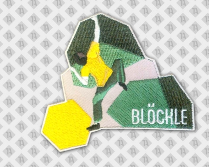 Konturgeschnittener Aufnäher Patch Abzeichen Badge gestickt Laserschnitt Vereine Klettern Blöckle