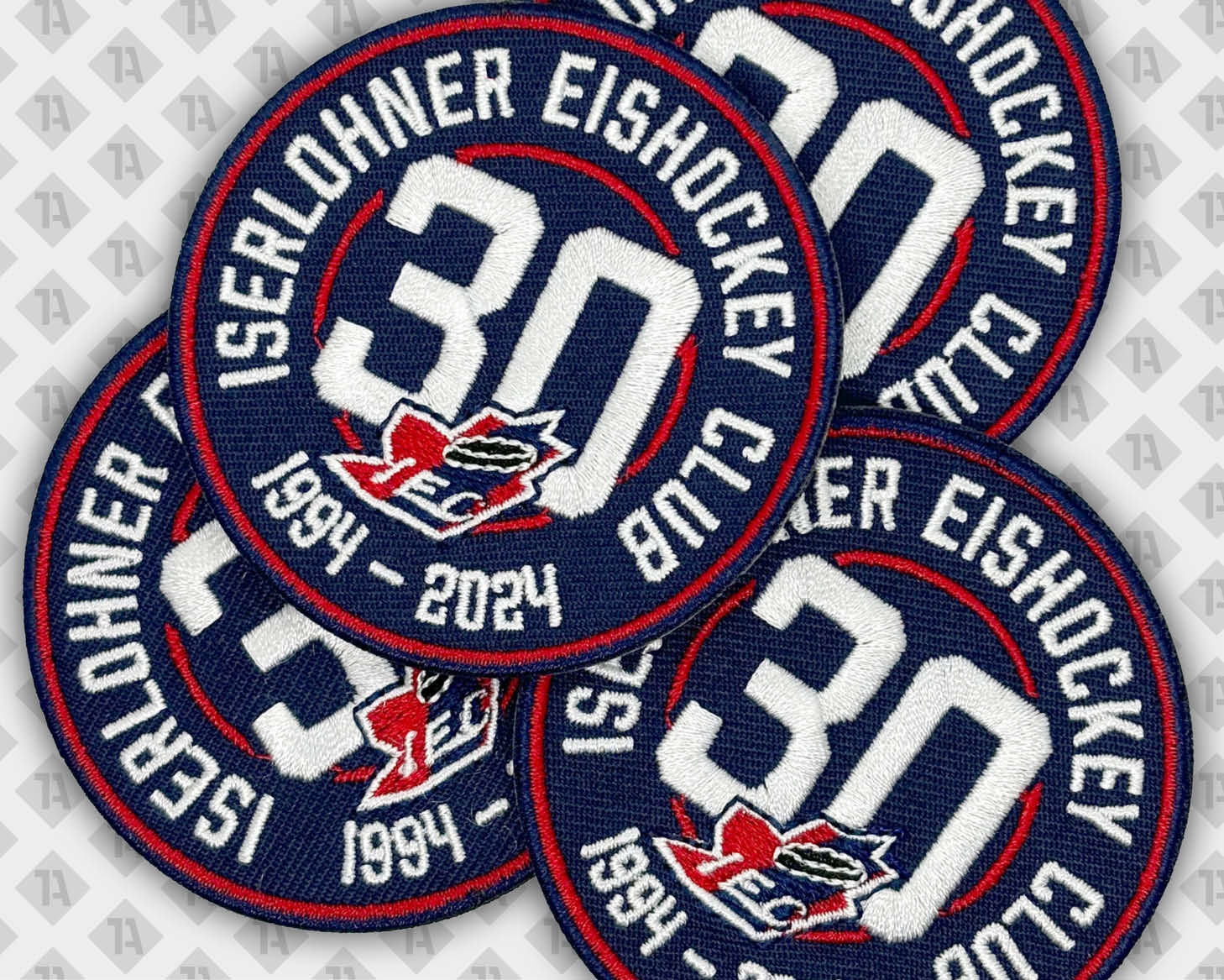 Patches gestickt mit gesticktem Rand Eishockey Iserlohner Eishockey Club Vereine