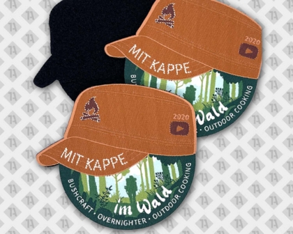 Gewebter Patch Aufnäher Badge Abzeichen Konturschnitt Vereine Kappe braun Wald Outdoor