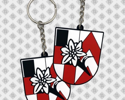 PVC Rubber Schlüsselanhänger Kontur mit Ring und Kette