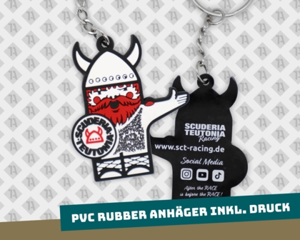 PVC Rubber Schlüsselanhänger Kontur mit Kette und Ring Scuderia Teutonia Wikinger Firmen