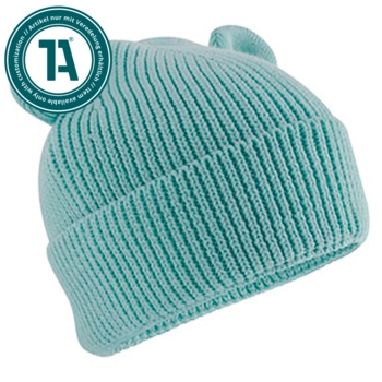 Beechfield Organic Baby Bear Beanie, Türkis / Dusty Turquoise, 6-12 Monate - Bild 1