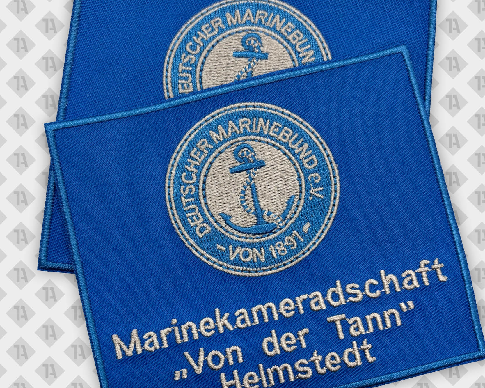Patch Aufnäher gestickt mit gesticktem Rand Marinebund Vereine