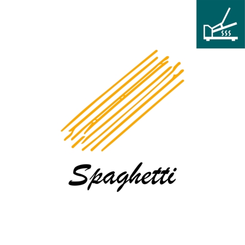 DTF / Textildruck / Bügelbild, Spaghetti, 48x55 mm, für Baumwolle - Bild 1