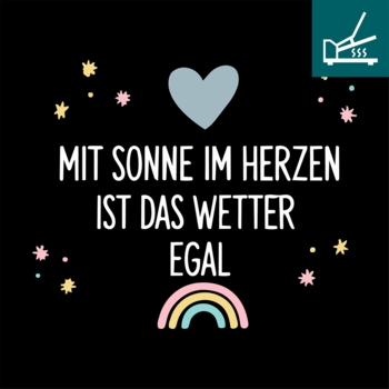 DTF / Textildruck / Bügelbild, Sonne im Herzen, 100x83 mm, für Baumwolle - Bild 1