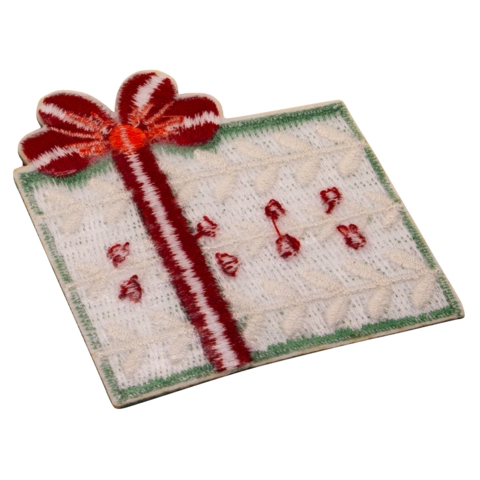 Aufnäher / Patch, gestickt, Geschenk mit Schleife - Bild 4