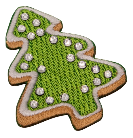 Aufnäher / Patch, gestickt, Weihnachtsbaum, mit Strasssteinen - Bild 2