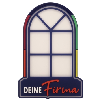 Beispielaufnäher/Veredelung, Rubbe/PVC/Gummi, semitransparentes Fenster, DEINE FIRMA - Bild 1