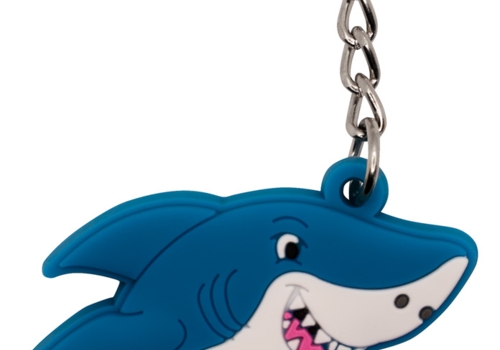 Schlüsselanhänger, Gummi/Rubber, Hai, Glow in the dark - Bild 1