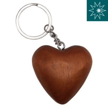 Schlüsselanhänger, aus echtem Holz, Herz, 63x60 mm, mit Lasergravur - Bild 1