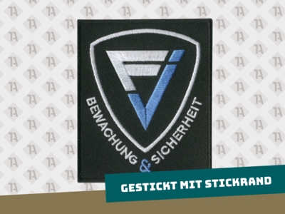 Patch gestickt grau schwarz eckig Sicherheitsdienste