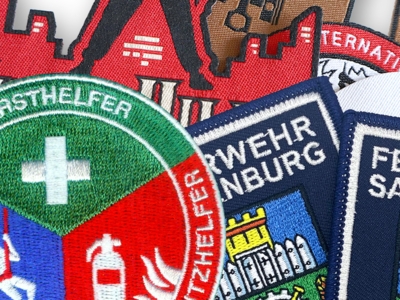 Aufnäher für Feuerwehr Patches mit gewebten Kettelrand Laserschnitt gestickter Rand