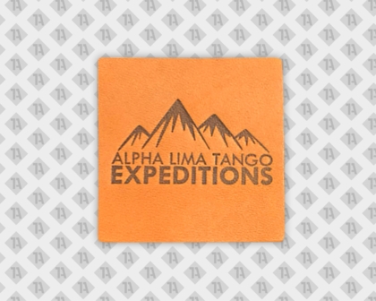 Aufnäher Patch Leder mit Prägung Backpacker