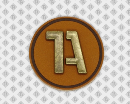 Metallbesetztes Leder Patch Badge Nährand 1A Echtleder Aufnäher Special