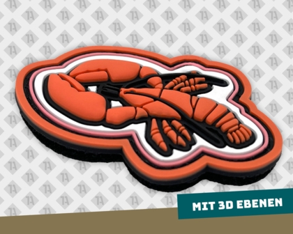 PVC Rubber Patch Aufnäher Kontur Hummer 2D und 3D Allgemein