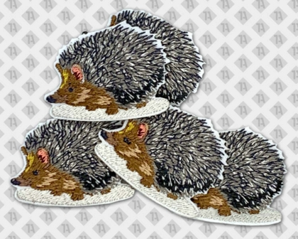 Gestickter Aufnäher Patch mit gesticktem Rand Kontur geschnitten Igel süß niedlich Allgemein