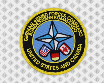 Runder Patch Aufnäher Abzeichen Badge gestickt mit Kettelrand United States and Canada Germany Bundeswehr