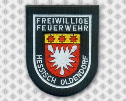 Patch Aufnäher in Wappenform gestickt freiwillige Feuerwehr