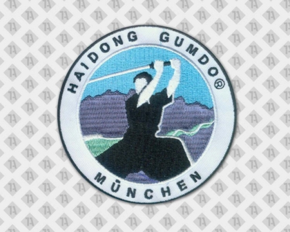 Gestickter runder Patch Aufnäher mit gesticktem Rand Kampfkunst Kampfsport