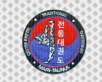 Runder gestickter Patch Aufnäher mit gesticktem Rand Kampfkunst Taekwon-Do