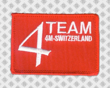 Gestickter Aufnäher Patch Abzeichen Badge rechteckig Kettelrand 4 Team Schwitzerland Schweiz Vereine