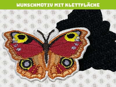 Schmetterling Patches Aufnäher mit Klett Wunschmotiv
