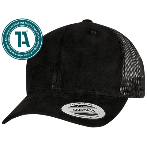 FLEXFIT Cap Suede Leather Trucker Black/Schwarz - Bild 1