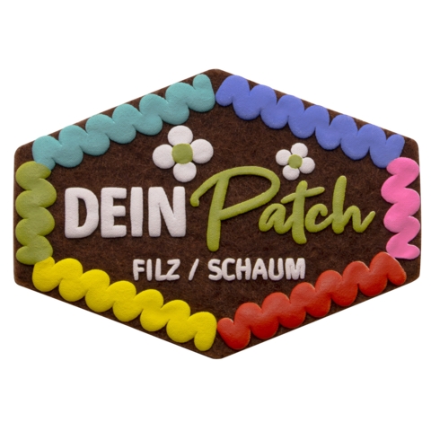 Beispielaufnäher/Veredelung, Filz mit geschäumten Applikationen, DEIN PATCH - Bild 1