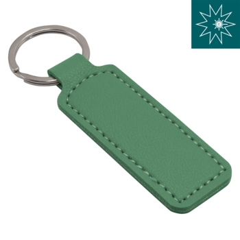 Schlüsselanhänger, Kunstleder, Lasche und Ring, Türkis, 70x25 mm - mit Lasergravur (Ihr Motiv/Logo) - Bild 1