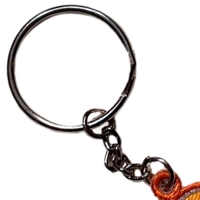 Silberfarbener Ring mit Kette für Schlüsselanhänger