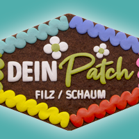 Aufnäher / Patch mit "geschäumten" Details auf Filzuntergrund
