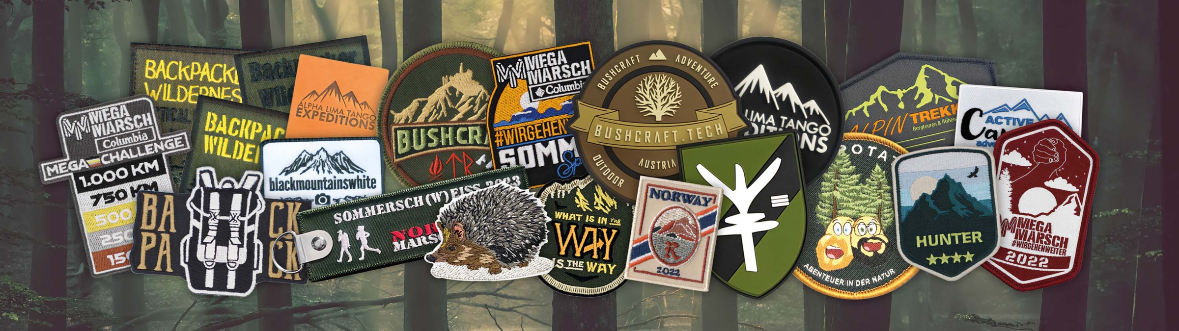 Outdoor Aufnäher & Backpacker Patches mit individuellen Designs für Naturfans