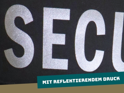 Security Aufnäher Patches mit reflektierenden Druck bis zu 60 cm groß mit Klett Sicherheitsdienst