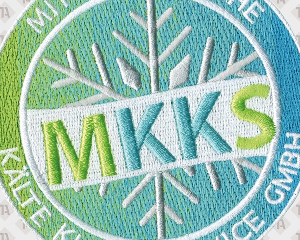 Patch Aufnäher gestickt mit gesticktem Rand Aufnähservice Textilveredelung