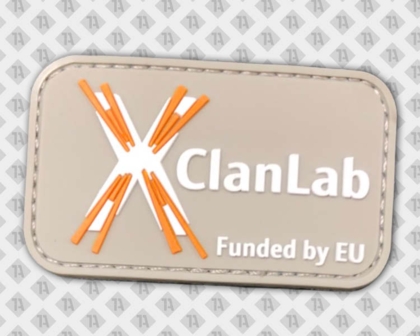 Rubber PVC Patch Aufnäher rechteckig Clan Lab beige orange Polizei
